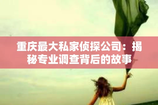 重庆最大私家侦探公司：揭秘专业调查背后的故事