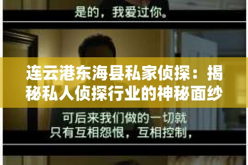 连云港东海县私家侦探：揭秘私人侦探行业的神秘面纱