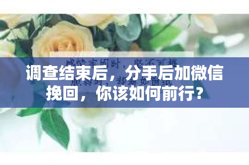 调查结束后，分手后加微信挽回，你该如何前行？